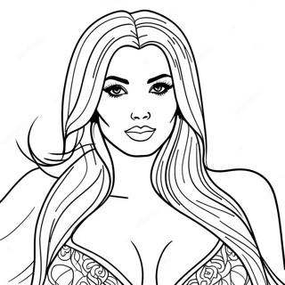 Page A Colorier Kim Kardashian En Tenue Glamour 66901-55241