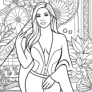 Page A Colorier Kim Kardashian En Tenue Glamour 66901-55243