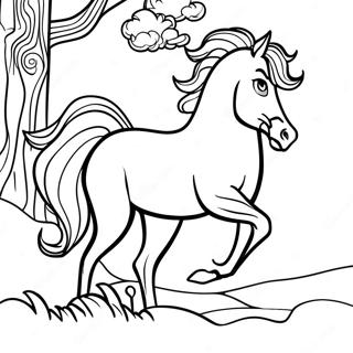 Page A Colorier Cheval Majestueux Galopant 66972-55274