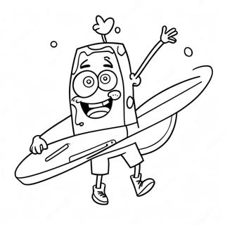 Page A Colorier Spongebob Chill Avec Une Planche De Surf 66982-55291