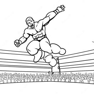 Page A Colorier Lutteuse Wwe Sautant Sur Un Adversaire 67122-55399