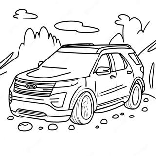 Page A Colorier Aventure Hors Route Ford Explorer 67203-55444