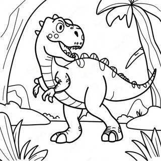 Page A Colorier T Rex Rugissant Dans La Jungle 67263-55498