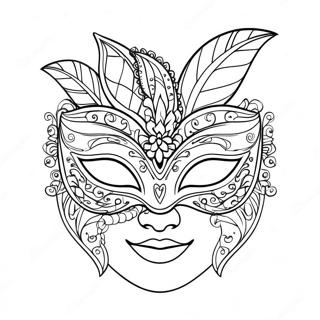 Page A Colorier Du Masque De Bal Masque Elegant 67433-55624