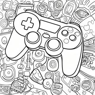 Page A Colorier De Manette De Jeu Retro 67443-55650