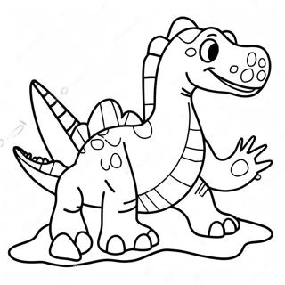 Page A Colorier De Lempreinte De Dinosaure Coloree 67503-55685