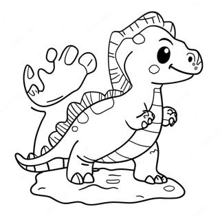 Page A Colorier De Lempreinte De Dinosaure Coloree 67503-55686