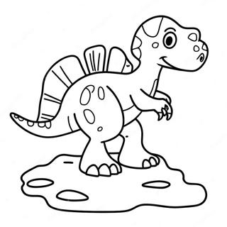 Page A Colorier De Lempreinte De Dinosaure Coloree 67503-55687