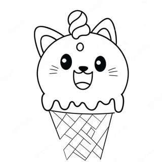 Page A Colorier Chat Dans Un Cornet De Glace 67602-55771