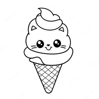 Page A Colorier Chat Dans Un Cornet De Glace 67602-55772