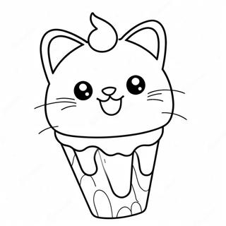 Page A Colorier Chat Mignon Dans Un Cornet De Glace 67603-55777