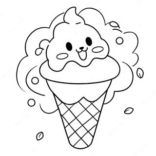 Page A Colorier Chat Mignon Dans Un Cornet De Glace 67603-55779