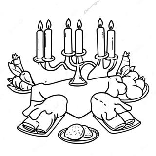 Page A Colorier Table Festive De Shabbat 67623-55786