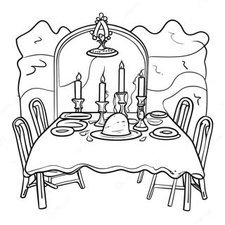 Page A Colorier Table Festive De Shabbat 67623-55787