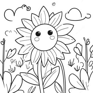 Page A Colorier Jardin De Tournesols Relaxant 67673-55836