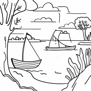 Page A Colorier Paysage De La Baie De Chesapeake 67703-55849