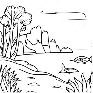 Page A Colorier Paysage De La Baie De Chesapeake 67703-55852