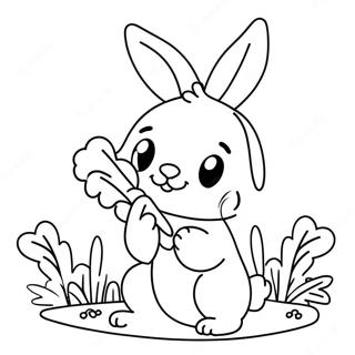 Page A Colorier Lapin Mignon Tenant Une Carotte 67723-55869