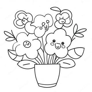 Page A Colorier De Bouquet De Fleurs Kawaii 67912-56019