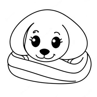 Page A Colorier De Chiot Mignon Endormi Dans Une Couverture 68053-56121