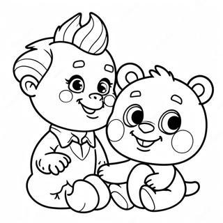 Page A Colorier De Bebe Bop Mignon Avec Un Ours En Peluche 68073-56151