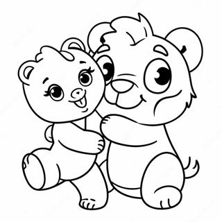 Page A Colorier De Bebe Bop Mignon Avec Un Ours En Peluche 68073-56152