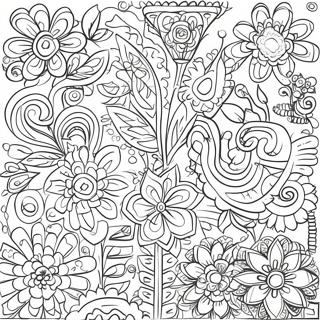 Page A Colorier De Motifs Simples Dart Populaire Mexicain 68092-56148