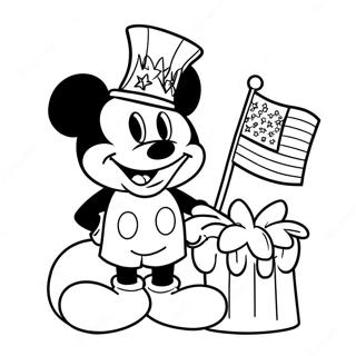 Page A Colorier Mickey Celebration Du 4 Juillet 68132-56195