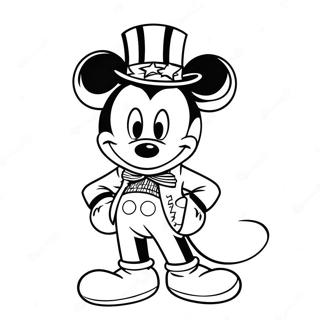 Page A Colorier Mickey En Tenue Patriotique 68133-56198