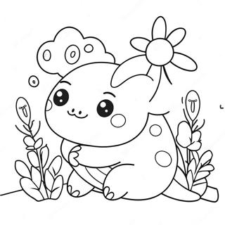 Page A Colorier Daxolotl Squishmallow Mignon Avec Des Fleurs 6815-5541