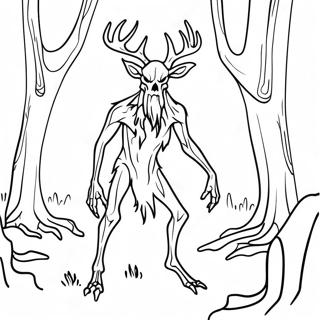 Page A Colorier Wendigo Effrayant Dans La Foret 68163-56229