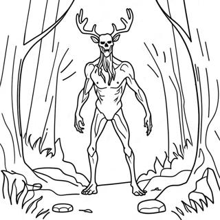 Page A Colorier Wendigo Effrayant Dans La Foret 68163-56231