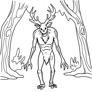 Page A Colorier Wendigo Effrayant Dans La Foret 68163-56232