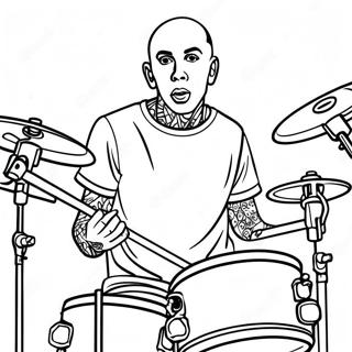 Page A Colorier Travis Barker En Train De Jouer De La Batterie 68183-56237