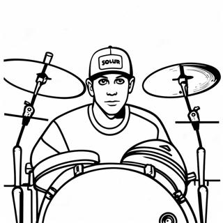 Page A Colorier Travis Barker En Train De Jouer De La Batterie 68183-56240