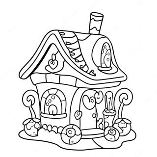 Page A Colorier De La Maison En Bonbons Fantaisiste 68243-56279