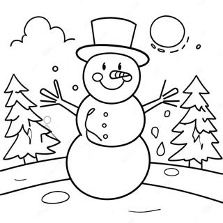 Page A Colorier Du Bonhomme De Neige Du Premier Jour De Lhiver 68252-56288