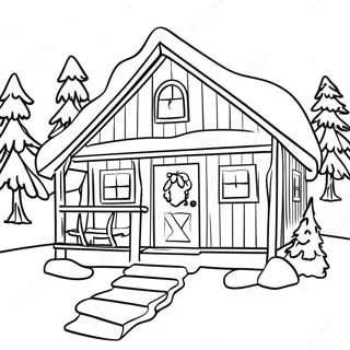 Page A Colorier De La Cabane Dhiver Confortable 68253-56282