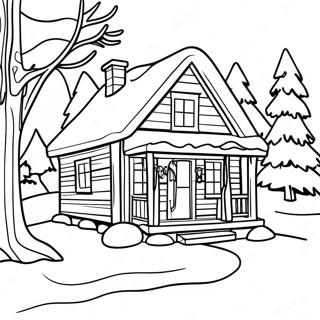 Page A Colorier De La Cabane Dhiver Confortable 68253-56284