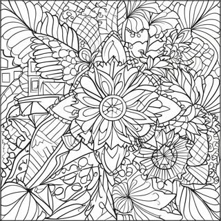 Page A Colorier De Motifs De Quilt Colores 68443-56444