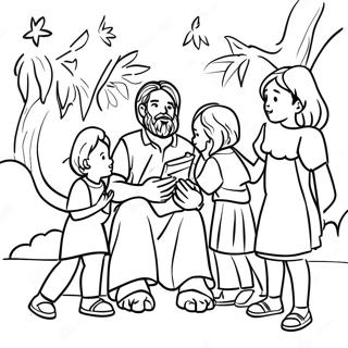 Page A Colorier De Jehovah Avec Des Enfants 68473-56465