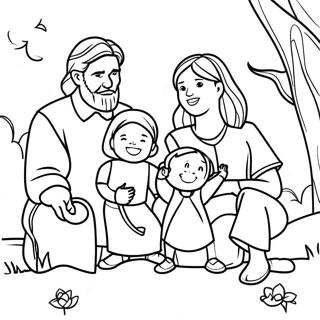 Page A Colorier De Jehovah Avec Des Enfants 68473-56468