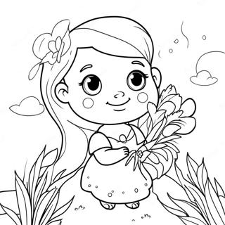 Page A Colorier De Mia Mignonne Avec Des Fleurs 68503-56499