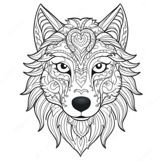 Page A Colorier De Tete De Loup Majestueuse 68513-56495