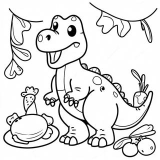 Page A Colorier Du Festin De Thanksgiving Des Dinosaures 68592-56542