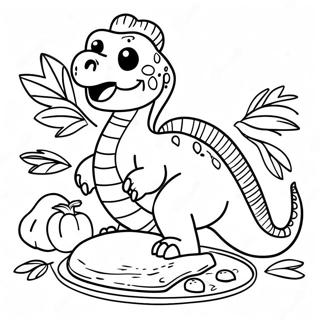 Page A Colorier Du Festin De Thanksgiving Des Dinosaures 68592-56543