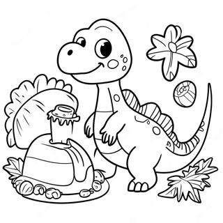 Page A Colorier Du Festin De Thanksgiving Des Dinosaures 68592-56544