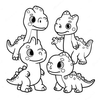 Page A Colorier De La Famille De Dinosaures Mignonne Pour Thanksgiving 68593-56565