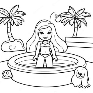 Barbie Natation Pages À Colorier