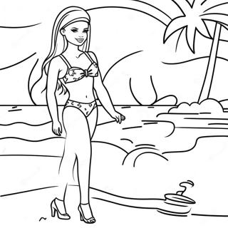 Page A Colorier De Barbie En Maillot De Bain Colore 68693-56648